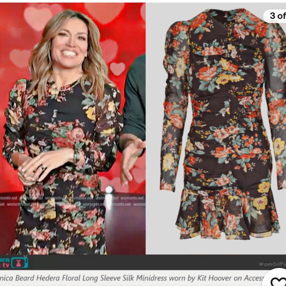 Veronica Beard Hedera Black Floral Ruched Silk Mini Dress Small/Medium